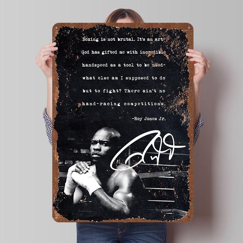 Roy Jones Jr Boxer Metal Posters Custom Vintage Metal Signs Wall Art Retro Tin Plaque for Man Cave Decoration Bedroom Desk Decor