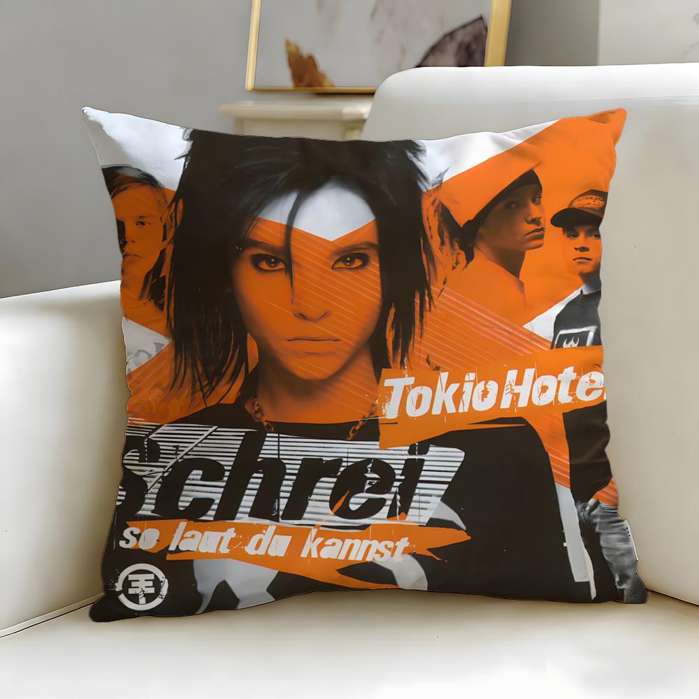 Classic Band Tokio Hotel Cushion Cover Soft EasyWash Pillow Case Versatile for Couch Bed Travel and Office