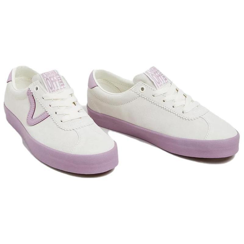 Vans Sports Low Top Skateboard Shoes Unisex White Purple Sneakers VN000CQRD45