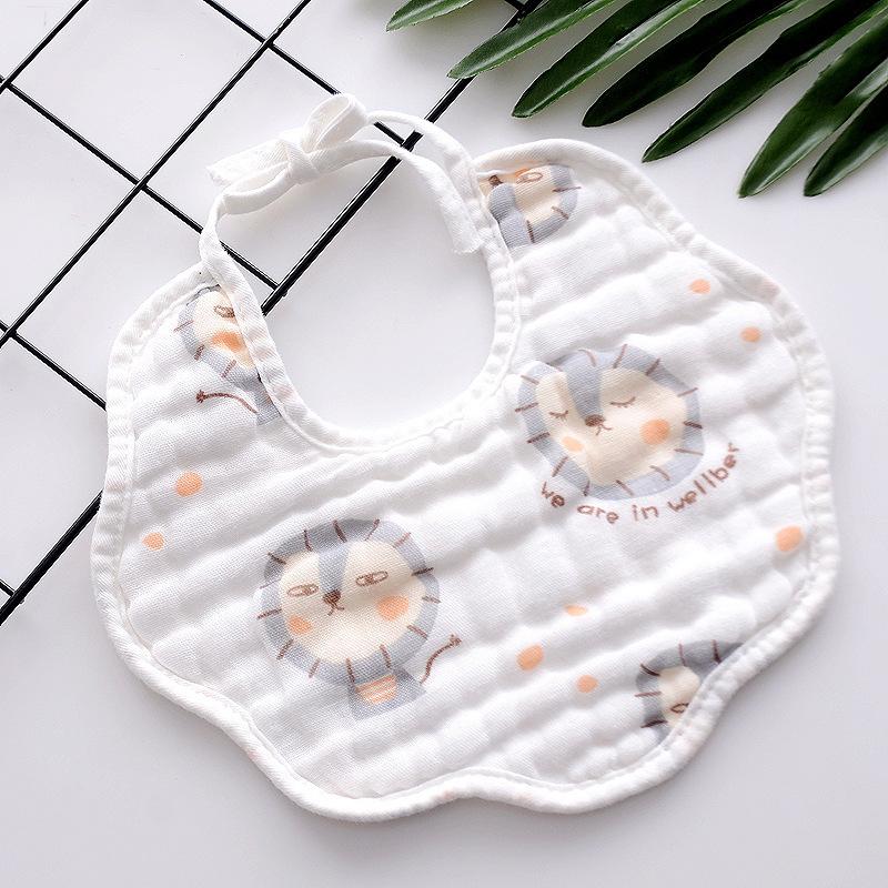 6 Layer Muslin Cotton Baby Bibs With Ties Newborn Soft Absorbent Drool Bibs For Infants Saliva Towel Burp Cloth