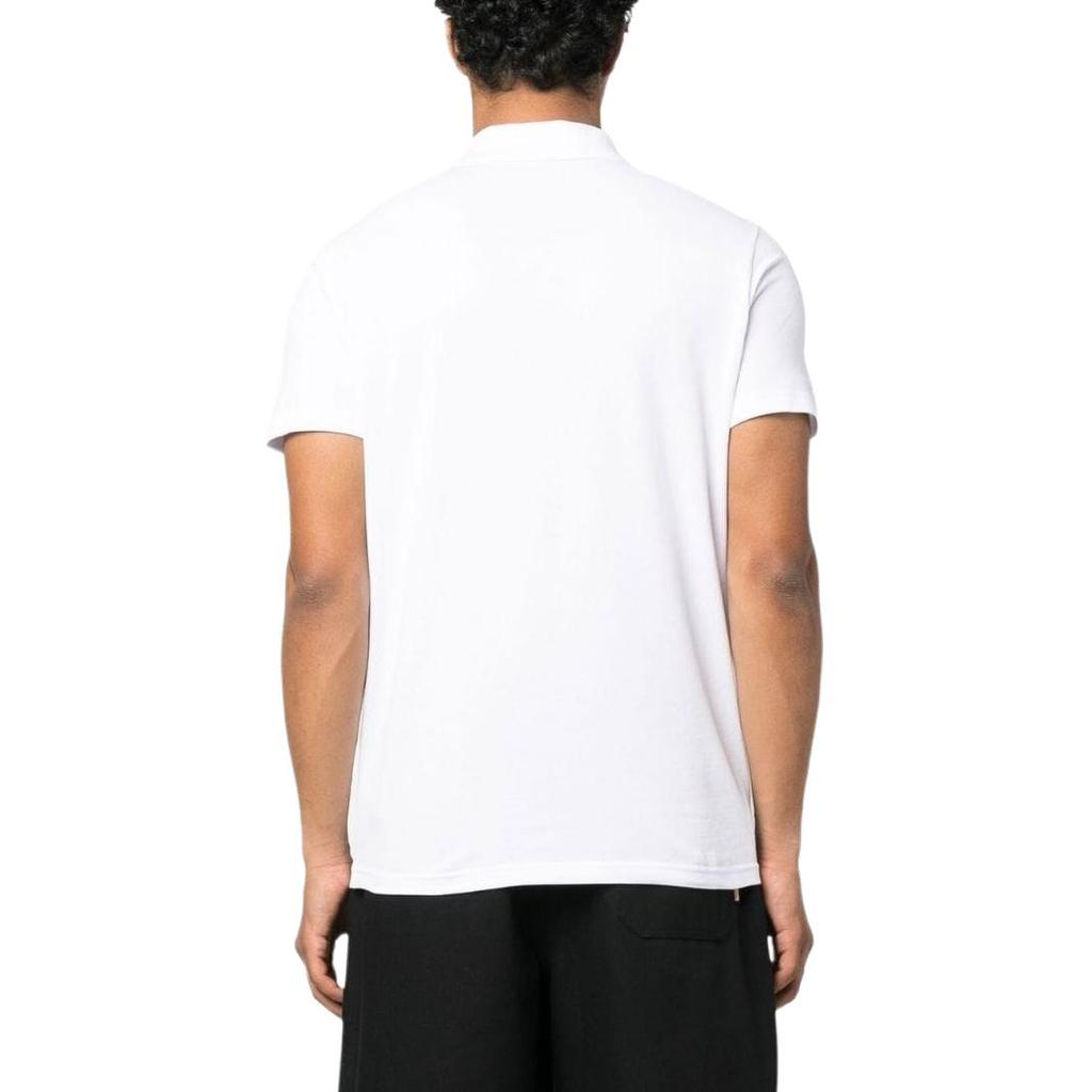 Moncler Monochrome Half-Zip Fitted Short Sleeve Polo Shirt Men tops White I10918A00008899P0001