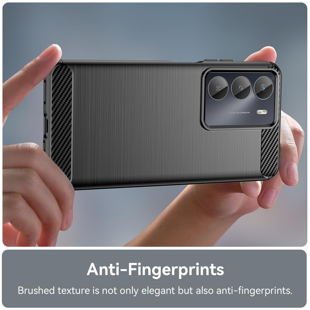For Realme 14x 5G/V70 5G/V70s 5G Case Protective Phone Cover Carbon Fiber Texture Brushed