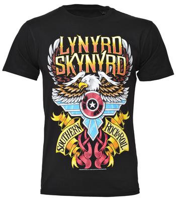 Lynyrd Skynyrd T Shirt Southern Rock N Roll Black New Official