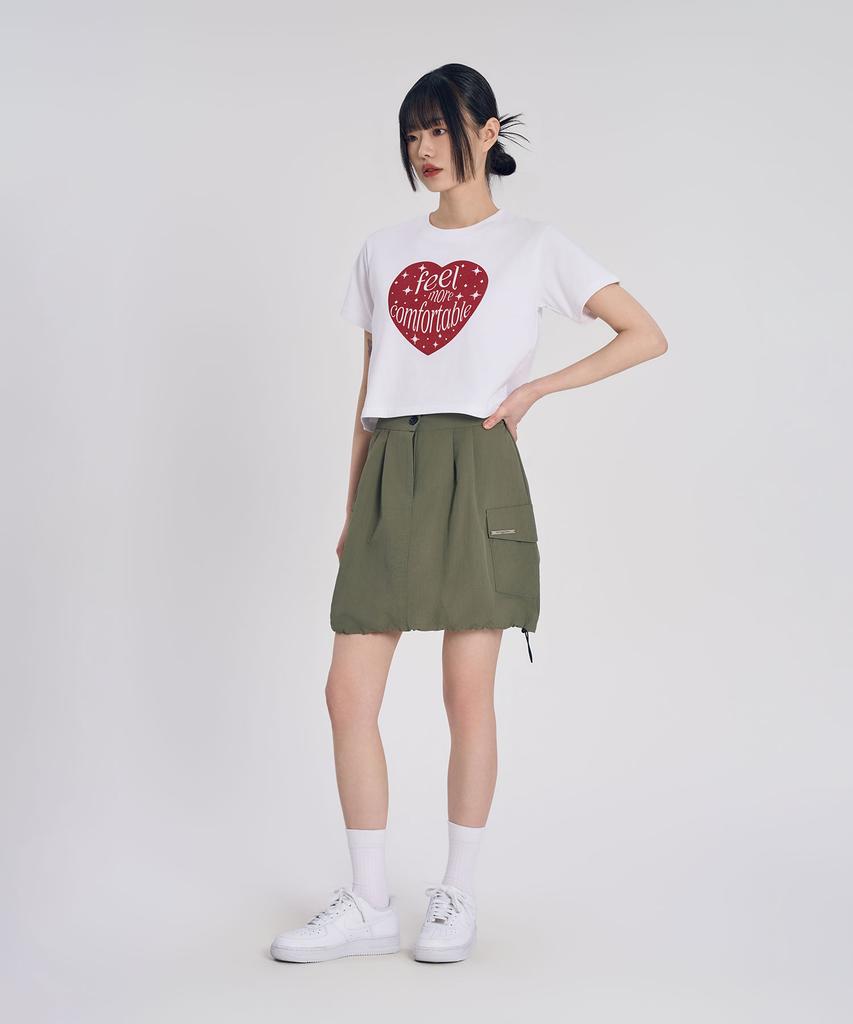 Slow Record House Nylon Cargo Mini Skirt_Khaki