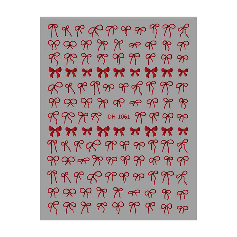 Redanco3D Cartoon Bow Nail Stickers with Gold & Silver Hot Stamping DH-1061