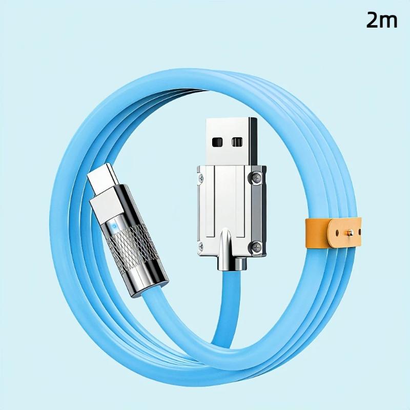 Білий USB A до Type C Кабель для зарядки 120W Надшвидка зарядка Стійкий до розривів Для телефонів Планшетів Ноутбуків Використання