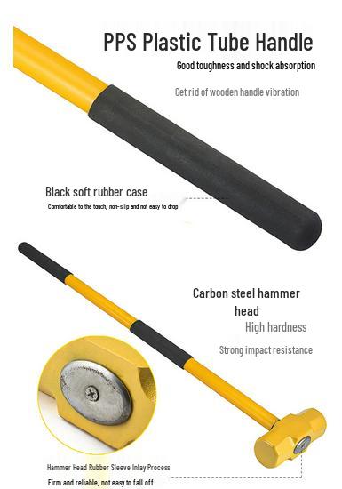 Octagonal Stonemason Hammer with Square Head, Iron/Wood Handle, Available in 3 lb, 4 lb, 6 lb.