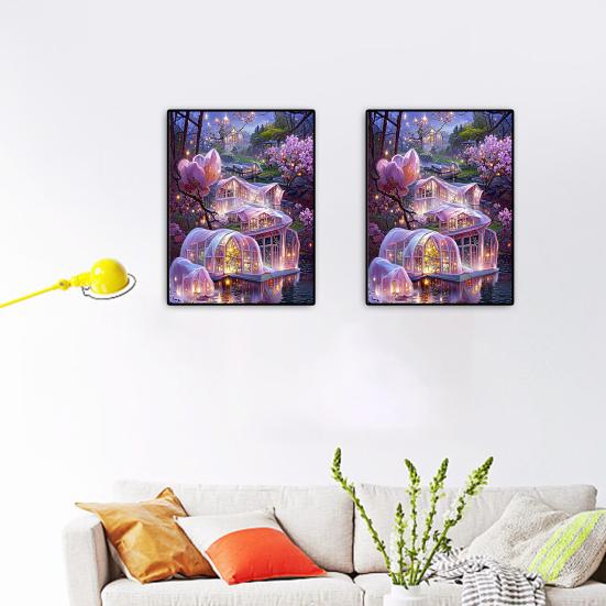 1 Set 5D DIY Diamond Painting Kit Landscapes Cats Butterflies Pattern Diamond Painting Picture for Home Decor