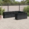 VidaXL Garden Lounge Set 10 Pcs with Cushions Black Wicker 3250054