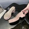 Fashion Shoes Woman 2025 Slippers Heels Pantofle Jelly Slides On A Wedge Platform High New Transparent Soft Shoes Transparent Slippers S