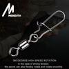 MEREDITH 50PCS Pike Fishing Accessories Connector Pin Bearing Rolling Swivel Stainless Steel Snap Fishhook Lure Swivels Tackle