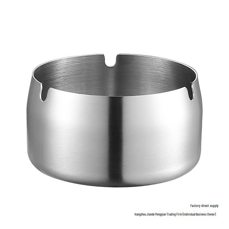 Customized Windproof Stainless Steel Ashtray with Engraved Silk Flower for Bars, Cafes, and Living Rooms