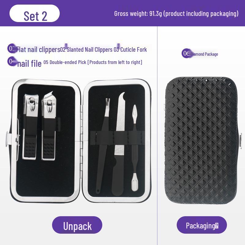 Premium 5-Piece Pedicure & Manicure Set: Nail Clippers, Scissors, Pliers, Ear Pick - Portable for Home Use