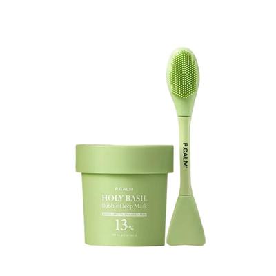 Holy Basil Bubble Deep Mask 90g+Dual Pore Brush