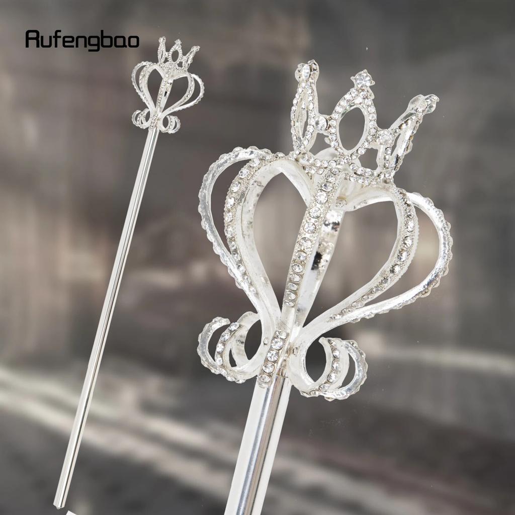 Silver White Alloy Leaf Wands for Girl Princess Wands for Kids Angel Wand for Party Cosplay Costume Wedding Birthday Party 49cm