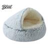 Puppy Sleeping Bed Dog Winter Semi-Enclosed Indoor Plush Pet Round Hooded Small Cat Cave Warm