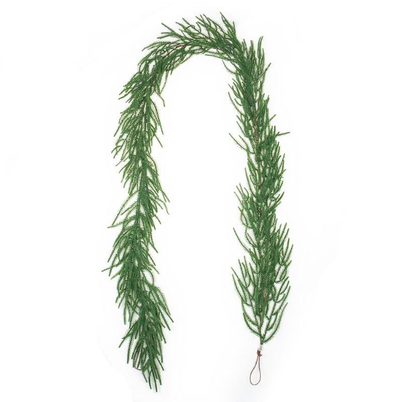 Artificial Norfolk Pine Soft Rubber Vine Garland Christmas Door Wreath Home Decor Wedding Party Photography