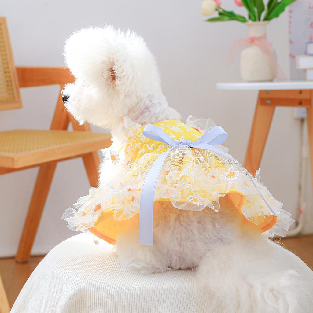 Pet Circle Small and Medium Dog Clothes Pet Supplies Pet Dog Clothes Summer Daisy Sundresses