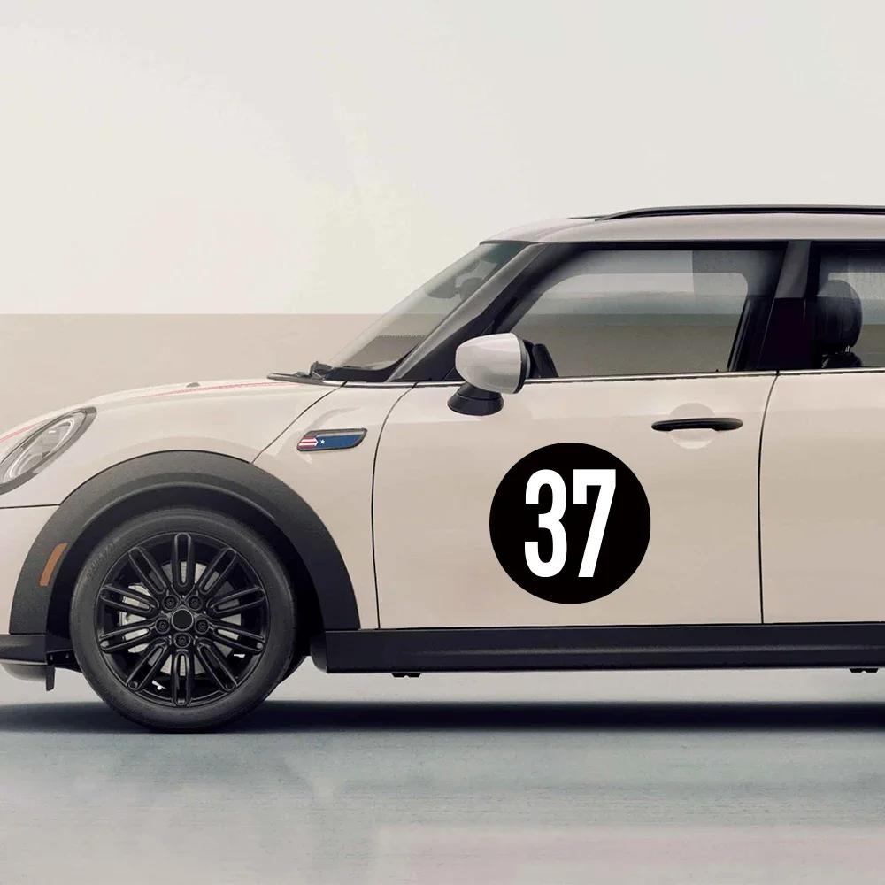 Car Door Side Number 37 Sticker Auto Decoration Vinyl Decal For MINI Cooper One Countryman F55 F56 F60 R55 R56 R60 Clubman R61
