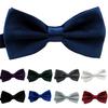 Men Tie Bow Smooth Solid Color Adjustable Lightweight Korean Style Wedding Tie for Party Banquet Prom