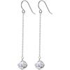 Brand Fashion Sterling Silver Dangle Earrings for Hook Crystal Cubic Long Chain Stylish New York Accessories (925) Women, Style, Zirconia,