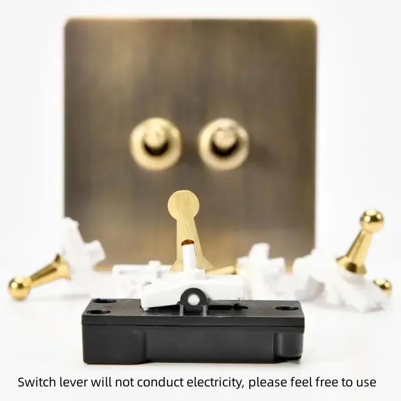 Retro Eu Metal Panel Wall Toggle Light Switch Socket,Bronzed Antique Stainless Steel German 16A Socket with USB Phone Charging