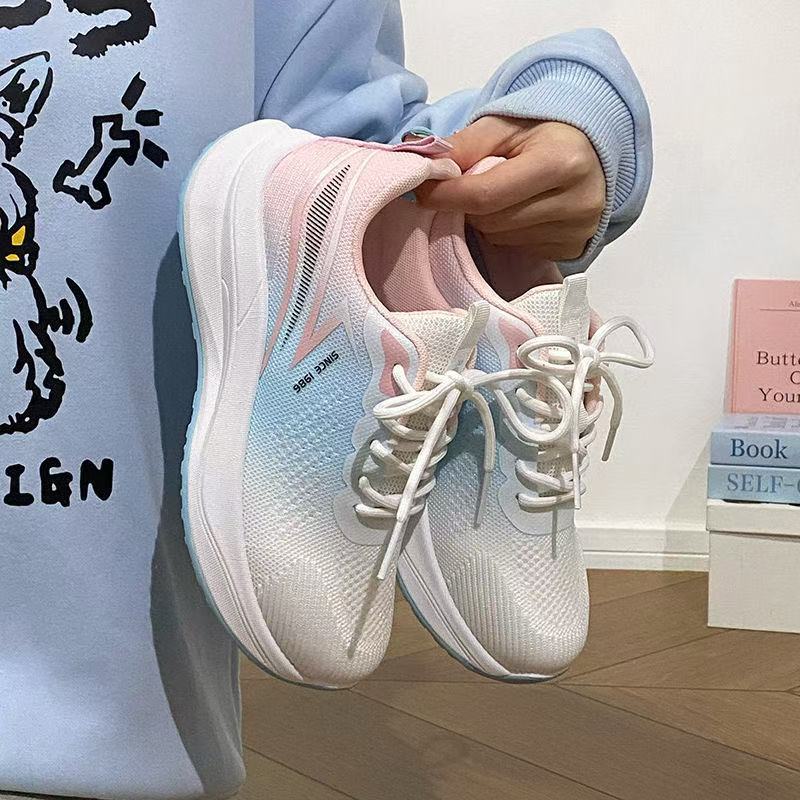 

Women s shoes summer new mesh sneakers women s thin breathable soft-soled running shoes versatile casual shoes 41 рожевий