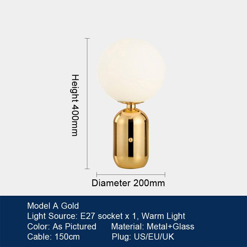 LED Table Lamp Bedroom Bedside Lamp Minimalist Art Decoration Designer Glass Desk Light