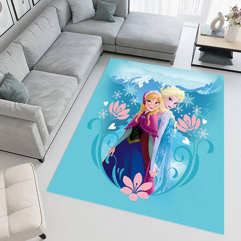 Frozen cartoon print decorative rug/doormat, suitable for entrances, balconies, kitchens, and bedrooms.