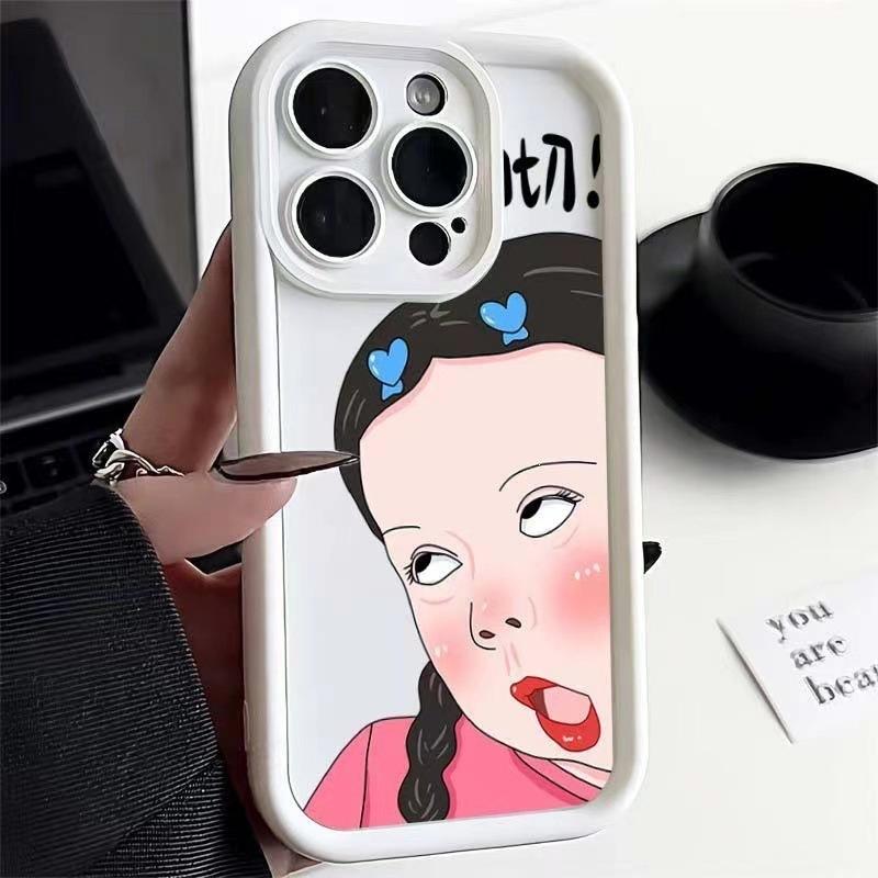 Funny Girl Applies iPhone Case iPhone17promax Matte 16\ 13 Silicone Soft Case 15pro Cute