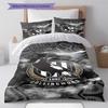 Set Biancheria da Letto con Fantasia Collingwood Magpies Copripiumino Federa Decorazione per la Casa Regalo (1 * copripiumino + 2 * federa, senza nucleo)