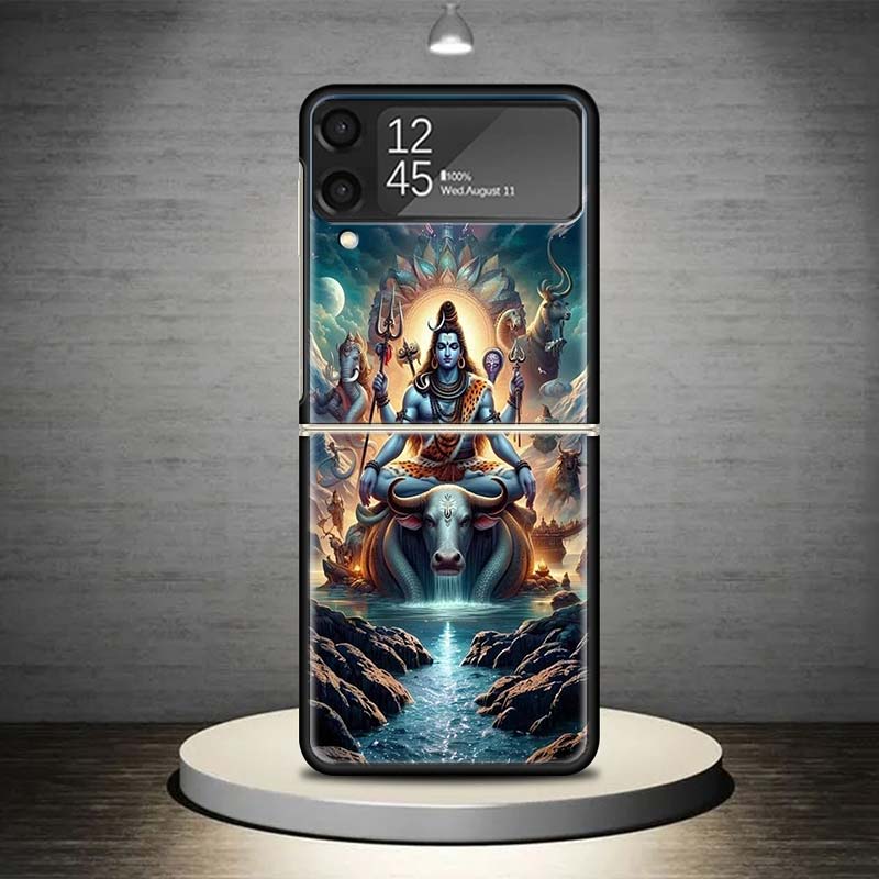 Lord Shiva Hindu God Buddha India Phone Case For Samsung Galaxy Z Flip 7 6 5 4 3 5G Shockproof Cover Z Flip7 Flip6 ZFlip5 Flip3
