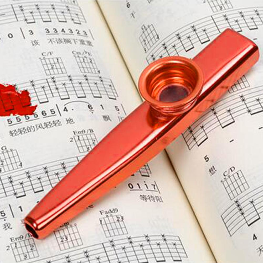 12cm Portable Metal Kazoo Aluminum Flute Mouth Flute for Beginners Kids Adult Gifts Woodwind Musical Instrument
