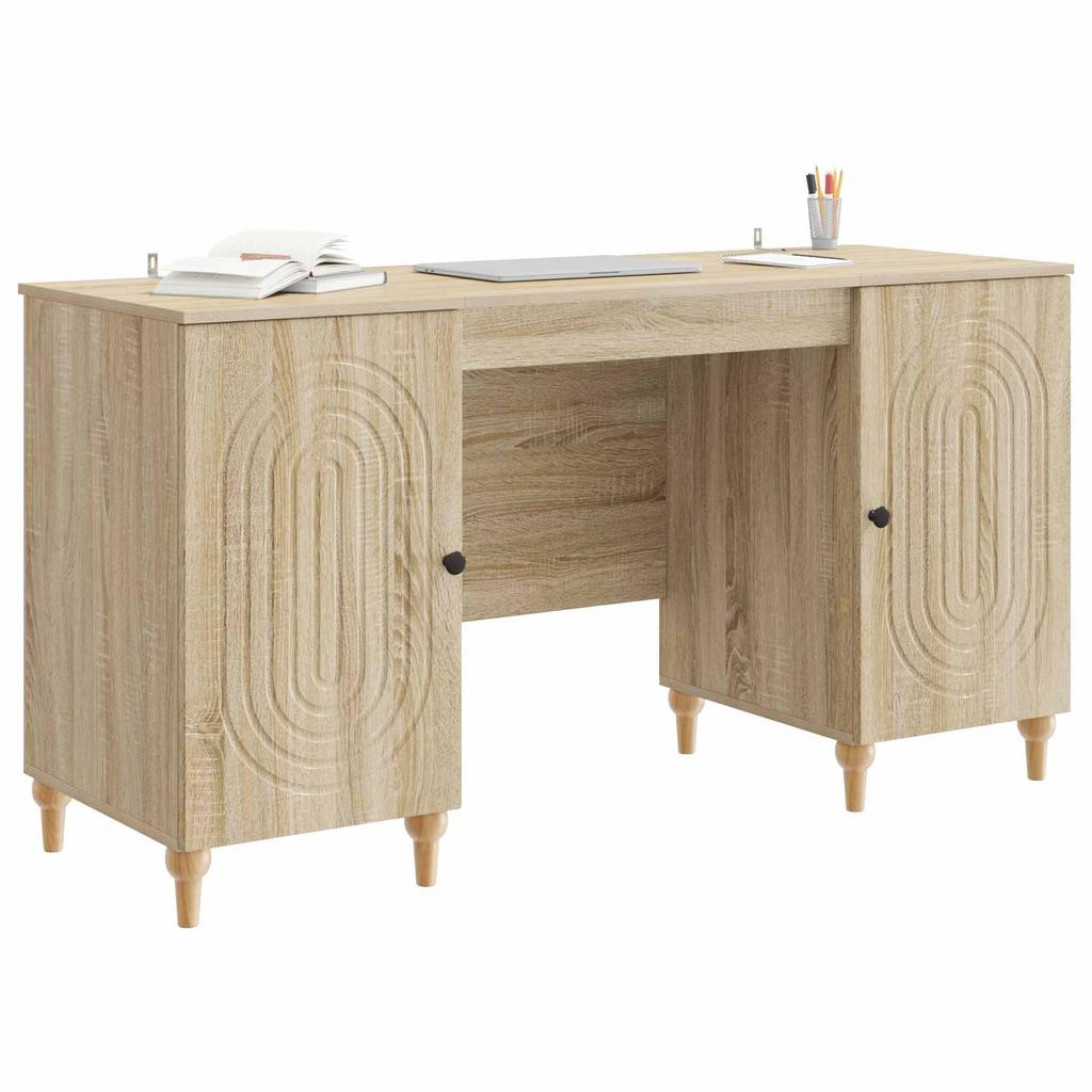 Desk with Shelf Sonoma 142.5 x 50 x 75 cm Engineered Wood