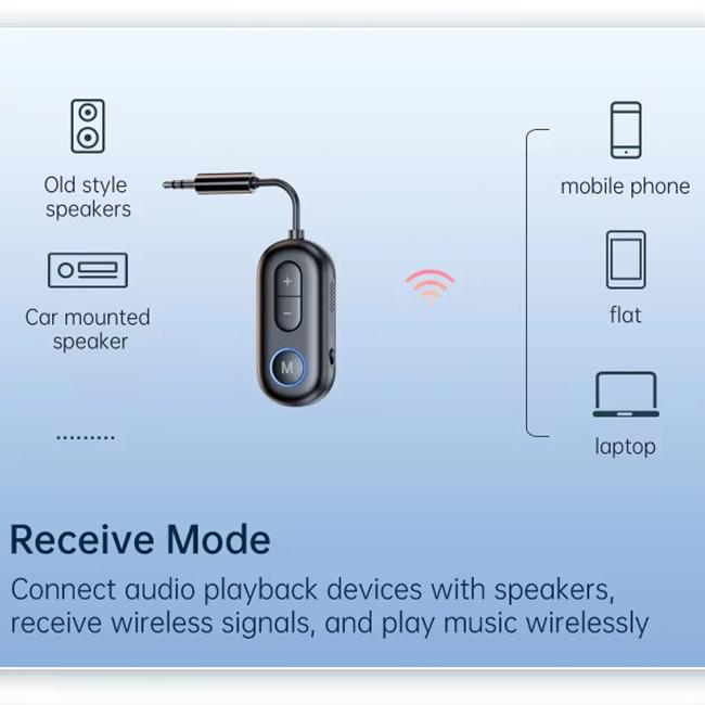 Bluetooth 5.4 Receiver Transmitter 3.5mm AUX Jack Airplane Dongle Wireless Audio Adapter for TV PC Headphone Car Kit Speaker