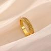 Minimalist Beads Size 7 & 8 Stainless Steel Ring for Women Gold Color Anti Rust Ladies' Ring Wedding Jewelry Anniversary Gift