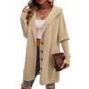 Women's Casual Loose Cardigan Breasted Hooded Sweater Jacket