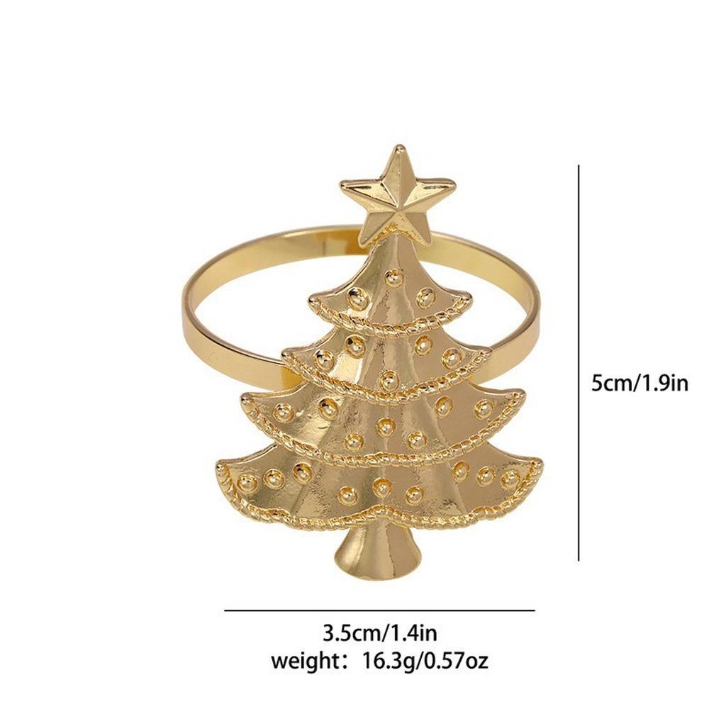 high-end Christmas Zinc Alloy Napkin Ring New Year Festive Candy Cane Bow Napkin Holder for Holiday Xmas Table Decoration