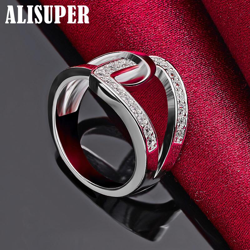 Šperky se zirkonovým prstenem 925 Sterling Silver Geometry AAA