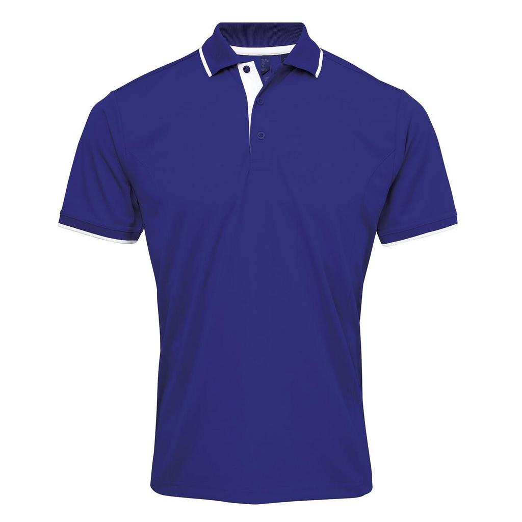 Premier Mens Contrast Coolchecker Polo Shirt