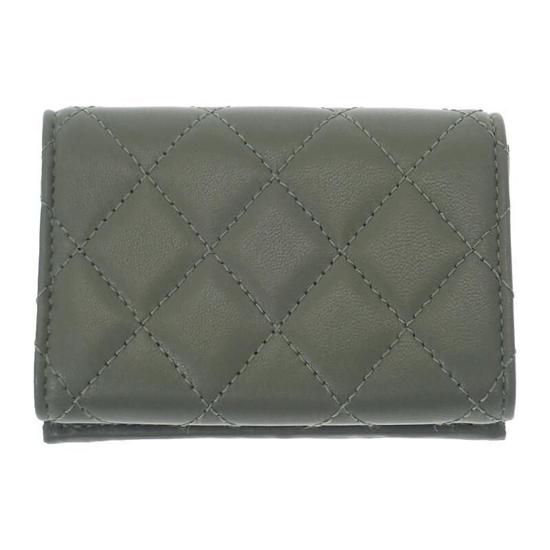 CHANEL  AP0230-Y04059-NZG82 Tri-fold wallet khaki lambskin Women