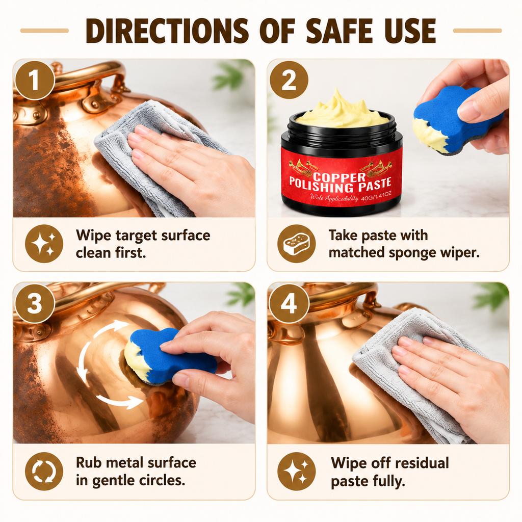 Copper Metal Polishing Paste Revive Dull Brass Surface Musical Instruments Clean Oxidation Antique Copper Tarnish Remover Cream