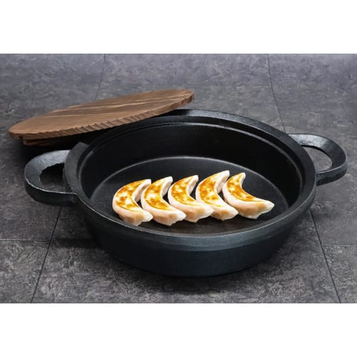 Asahi Cast Iron Gyoza Pot, 28cm (Gas/IH Compatible), Commercial Grade