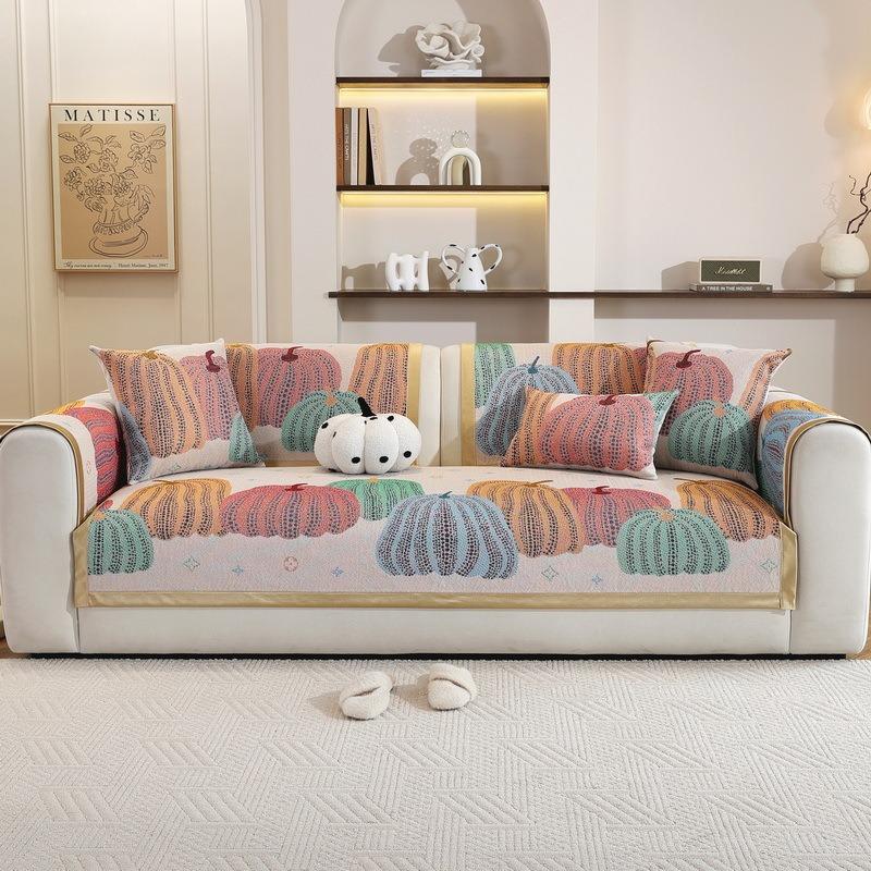 Retro Style Sofa Cover Four Season Universal Plant Printed Sofa Towel Non-slip Anti-cat L Shaped Couch Cover for Living Room
