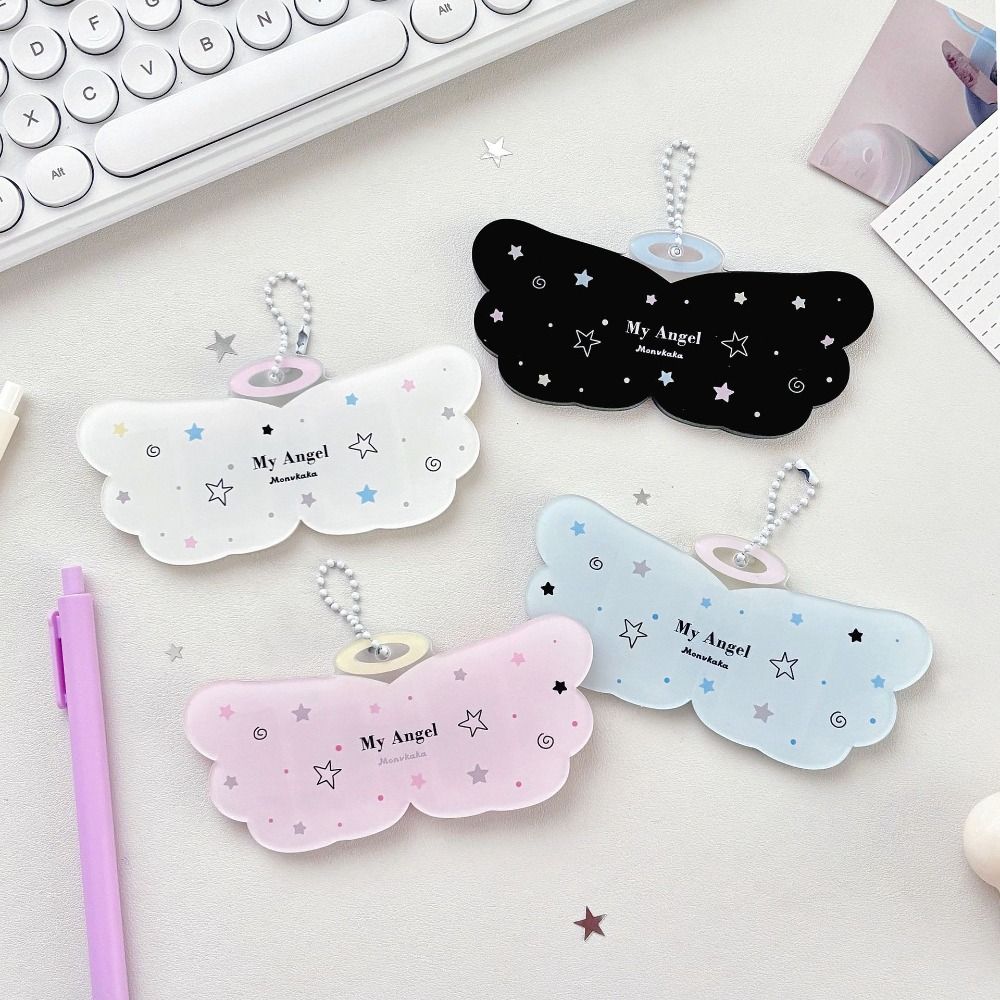 Cute Angel Wings Card Sleeve Pendant Bag Pendant Clear Photocard Holder DIY Design Card Cover