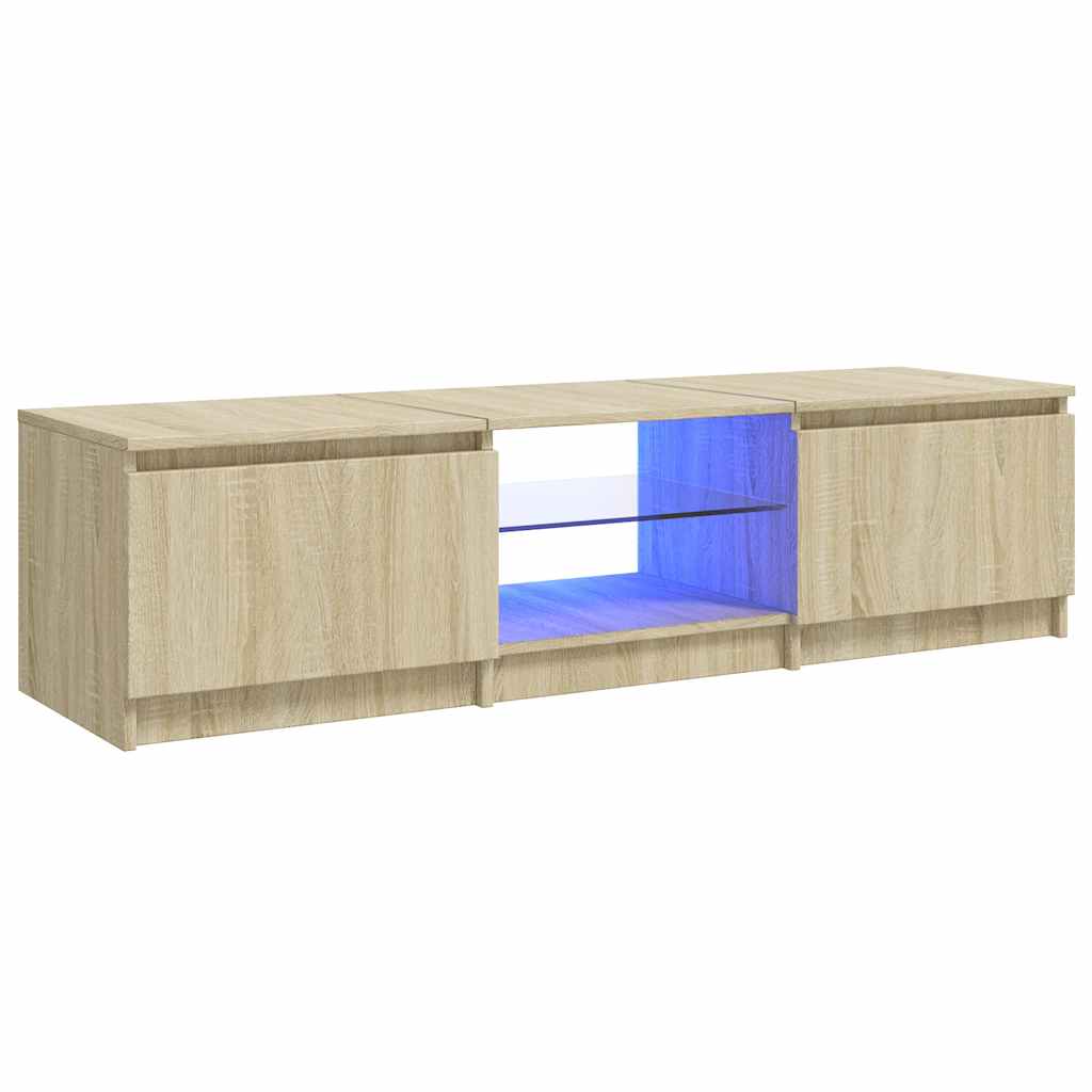 Vidaxl Szafka Pod Tv, Z Led, Dąb Sonoma, 140 X 40 X 35,5 Cm