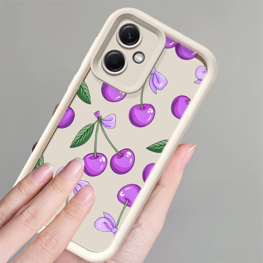 Case for Xiaomi Poco F8 C51 C61 X3 Pro C50 X3 NFC Phone Cover Cartoon Purple Cherry