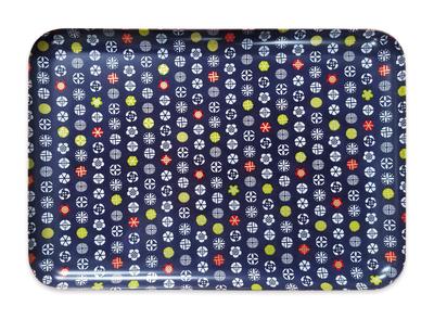 Tatsucraft Yuzen Washi Paper Tray, Large, 39cm, Small Floral Pattern, Dishwasher Safe, Stylish Plastic Tray, Deep, Square, Rectangular, Western,