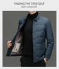 Men's Lightweight Stand-Up Collar Down Jacket - Autumn/Winter Business Casual Warm Outerwear for Middle-Aged Men.