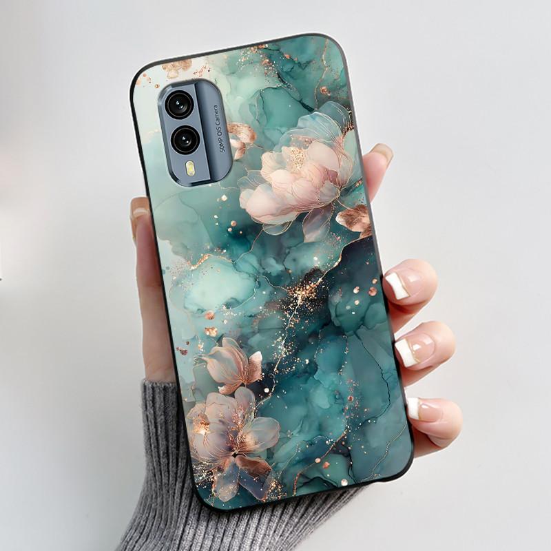 Casing For Nokia X30 5G Anti-scratch Bumper Soft Shell For Nokia XR21 Beautiful Brightly Colored Sunflower Pattern Black Case